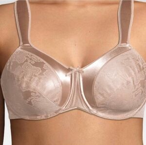 Bali Satin Tracings Minimizer Bra Nude 42DD NWT
